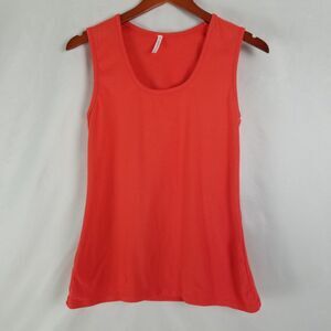 Passports Shirt Womens Small Orange Tank‎ Top Scoop Neck Casual Cotton Blend